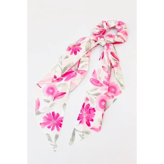 5Pcs Satin Silk Elastic Hair Scrunchies Ponytail Holder - Women Fashion 2 in 1 Hair Ties Rope Hair Scarves Hair Bands Scrunchy Hair Accessories - Image 2